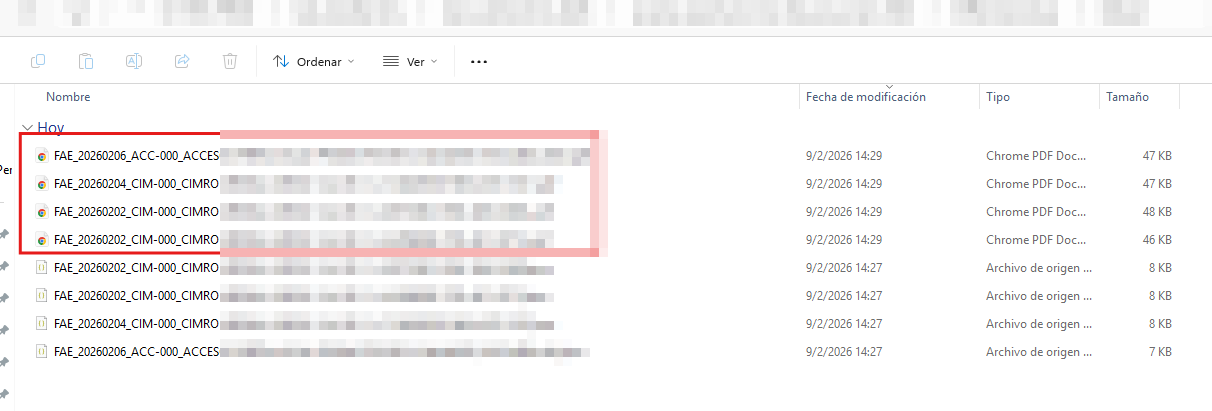 Default — PDF exportado masivamente