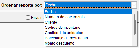 Formas de ordenamiento de reporte CLI1D